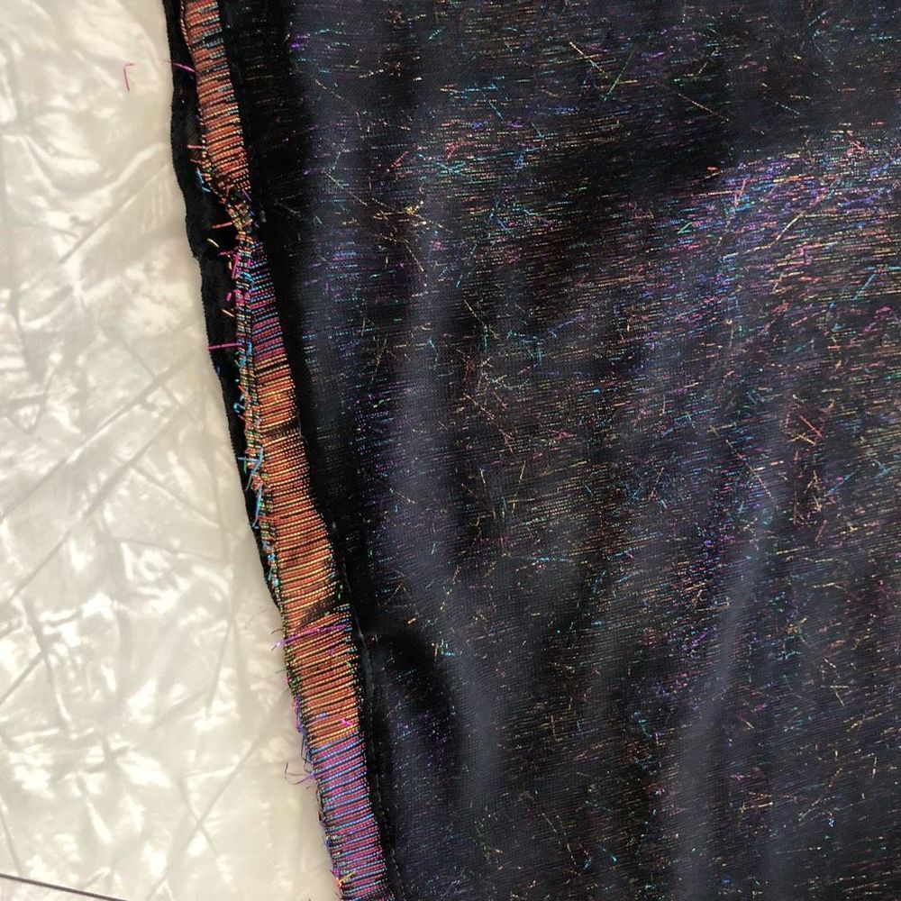 sheer overlay long colorful metallic hair confetti cap sleeve vintage y2k - Picture 7 of 11